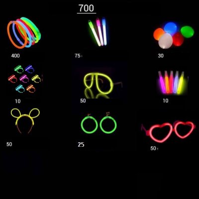 230 Fluo Party Kit Braccialetti Luminosi Fluorescenti Gadget Compleanno  Feste 