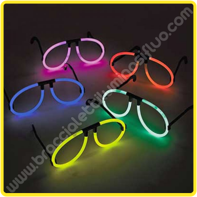 Kit 50 occhiali luminosi fluorescenti assortiti